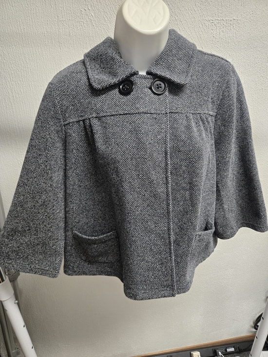 croft & barrow Jackets & Blazers - Vintage Tweed Women's Gray Croft & Barrow Short Coat with Button Collar